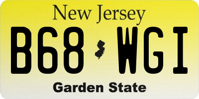 NJ license plate B68WGI