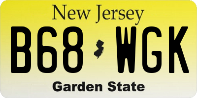NJ license plate B68WGK