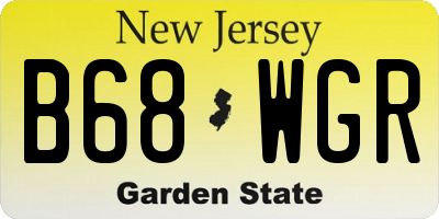 NJ license plate B68WGR