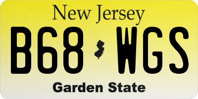 NJ license plate B68WGS