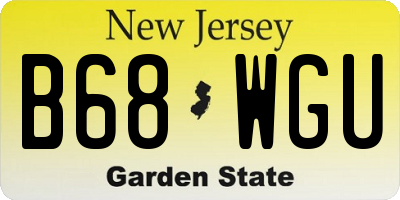 NJ license plate B68WGU