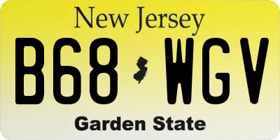 NJ license plate B68WGV
