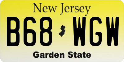 NJ license plate B68WGW