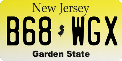 NJ license plate B68WGX