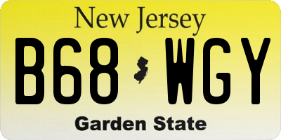 NJ license plate B68WGY