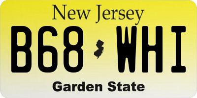 NJ license plate B68WHI