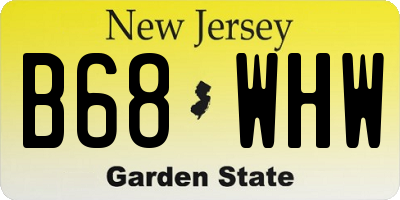 NJ license plate B68WHW
