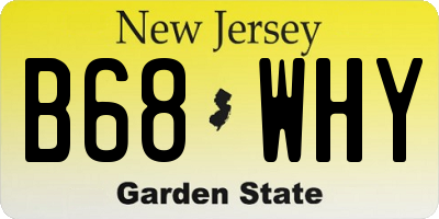NJ license plate B68WHY