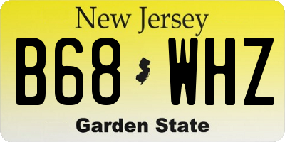 NJ license plate B68WHZ