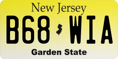 NJ license plate B68WIA