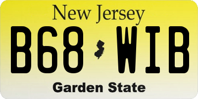 NJ license plate B68WIB