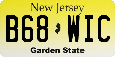NJ license plate B68WIC