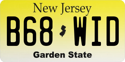 NJ license plate B68WID