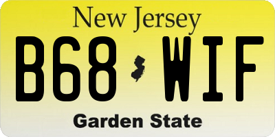 NJ license plate B68WIF