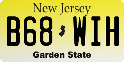 NJ license plate B68WIH