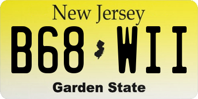 NJ license plate B68WII