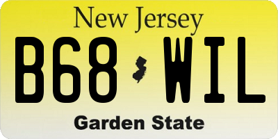 NJ license plate B68WIL