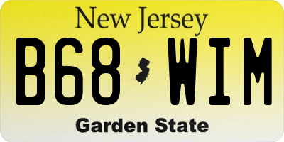 NJ license plate B68WIM