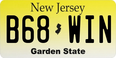 NJ license plate B68WIN