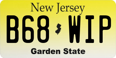 NJ license plate B68WIP