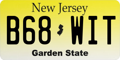NJ license plate B68WIT