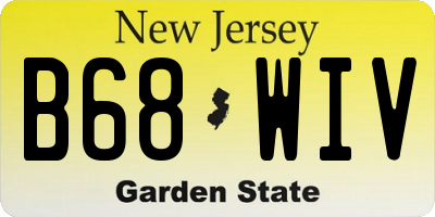 NJ license plate B68WIV