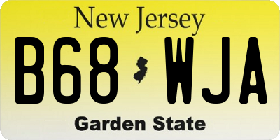 NJ license plate B68WJA
