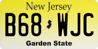NJ license plate B68WJC