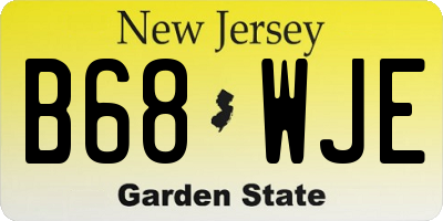 NJ license plate B68WJE
