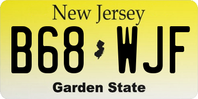 NJ license plate B68WJF