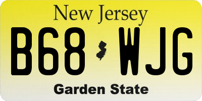 NJ license plate B68WJG