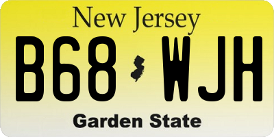 NJ license plate B68WJH