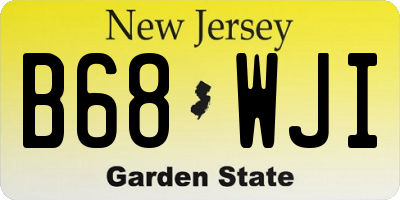 NJ license plate B68WJI