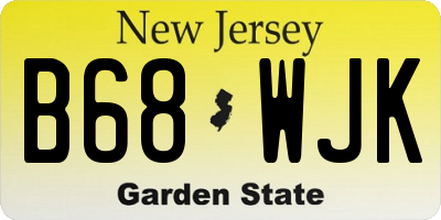 NJ license plate B68WJK