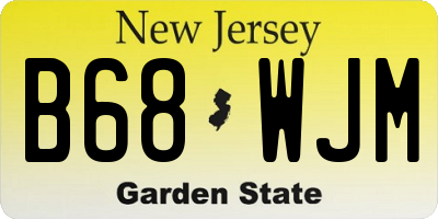 NJ license plate B68WJM