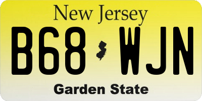 NJ license plate B68WJN