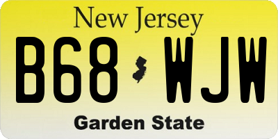 NJ license plate B68WJW