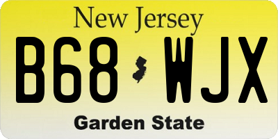 NJ license plate B68WJX