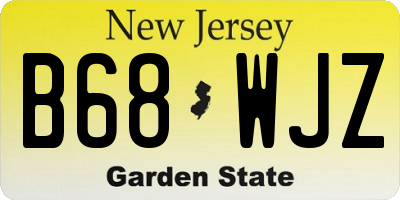 NJ license plate B68WJZ