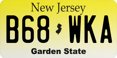 NJ license plate B68WKA