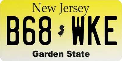 NJ license plate B68WKE
