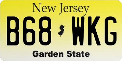 NJ license plate B68WKG