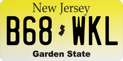 NJ license plate B68WKL