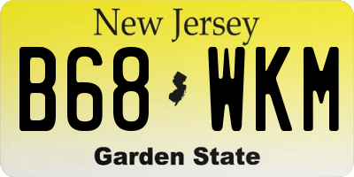NJ license plate B68WKM