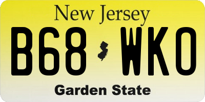 NJ license plate B68WKO