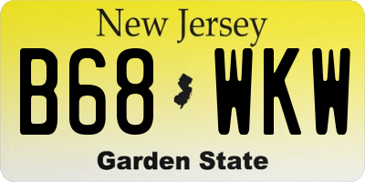 NJ license plate B68WKW