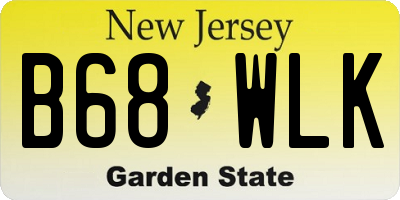 NJ license plate B68WLK