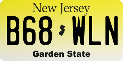 NJ license plate B68WLN