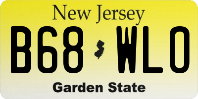 NJ license plate B68WLO