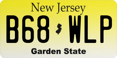 NJ license plate B68WLP